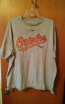 Mens Majestic Baltimore Orioles 2XL T-Shirt Gray Short Sleeve - £11.78 GBP