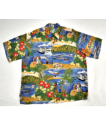 Reyn Spooner Tropical Airline Scenic Hawaiian Button Up Shirt Mens Large... - £47.66 GBP