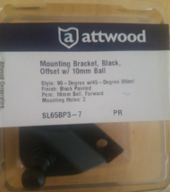 Attwood #SL65BP3-7 Mounting Bracket Black Offset W/10mm Ball-Brand New-S... - $22.65