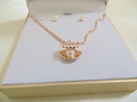 Charter Club Rose Gold-Tone Kiska Pearl Oyster Pendant &amp; Earring Set CL111 $27 - £11.59 GBP