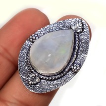 Rainbow Moonstone Gemstone Handmade Anniversary Gift Ring Jewelry 6.75&quot; SA 150 - £4.00 GBP