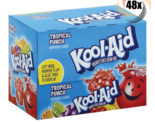 Full Box 48x Packets Kool-Aid Tropical Punch Soft Drink Mix | Caffeine F... - $26.21