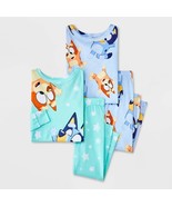 Bluey Toddler Kids 4T Pajama Sets 2 Sets Long Sleeve Tops &amp; Bottoms 4 Pi... - $29.99