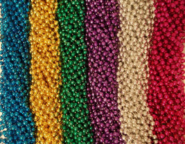 72 6 Colors Mardi Gras Gra Beads Necklaces Party Favors 6 Dozen Lot - £11.06 GBP