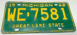 1968 ORIGINAL MICHIGAN STATE AUTO LICENSE PLATE WE-7581 CLASSIC VINTAGE ... - $24.55