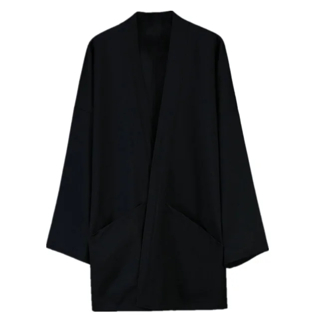 Men&#39;s new solid-color v-neck large pocket Cardigan Dark Cardigan jacket and jack - £155.06 GBP