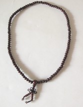 Brown Beaded Choker Necklace with Dangle, 9.5&quot; - $10.42
