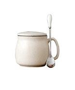 Lovely Ceramic Cup Coffee Tea Mugs Suit, Mug + Lid + Spoon, Beige - $22.73