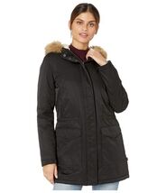 Levi's Women Coated Cotton Parka with Sherpa and Faux Fur Hood Black Large - $57.92