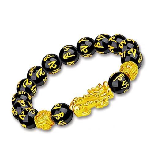 Wealth Bracelet For Men Feng Shui Pi Xiu Bracelet Black Obsidian Lazuli