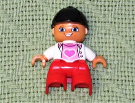LEGO DUPLO HORSE RIDER GIRL MINI FIGURE REPLACEMENT TOY RED PANTS BLACK HAT - £2.12 GBP