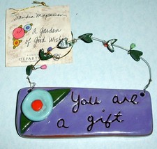 Dept 56 Sandra Magsamen “You Are A Gift” Hanging Ceramic Wall Plaque 3.7... - $19.70