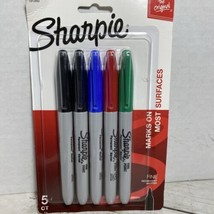 Sharpie Permanent Markers Fine Point Assorted Colors 5 Pack - £6.20 GBP