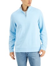 Club Room Men&#39;s Stretch Quarter-Zip Fleece Sweatshirt Shallow Blue-Size ... - $21.97
