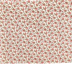 New Jo-Ann&#39;s Fabric Red Roses on Tan Cotton 13 in x 43 in Crafts Quilt Sewing - £4.64 GBP
