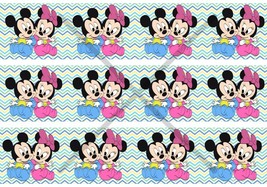 Mickey Babies Edible Image Edible Cake 3 Border Side Strips Cake Sides Frosting  - $16.47