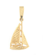 Sail boat Unisex Charm 14kt Yellow Gold 302045 - £62.42 GBP