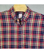 Brooks Brothers 346 Mens Shirt XL Red Plaid Cotton Fleece Long Sleeve Bu... - $20.06 CAD