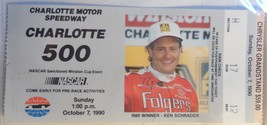 Texaco Havoline Racing Plastic Pass + 1990 Charlotte 500 Speedway Ken Sc... - $14.75
