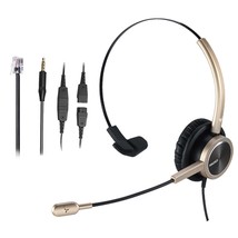Telephone Headset With Microphone Noise Canceling, Mono Call Center Offi... - £51.88 GBP