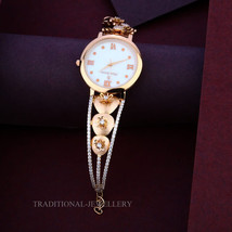 New Designer Exclusive 18K 75% Rose Gold Women Girl Wrist Watch CZ Studd... - $3,861.00