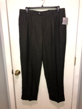 NWT Vintage Alfani Mens 38X30 Wool Pleated Front Cuffed Pants Waist 37&quot; - $19.79