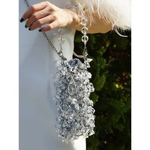Women Party Crystal Handbags Ladies Evening  Bag bead chain  Design Beaded Handb - £78.34 GBP