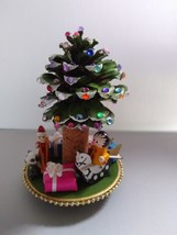 Old World Theme Miniature Diorama Santa Angel Rocking Horse  Christmas Tree Scen - £40.28 GBP