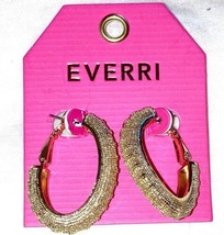 Gold tone long oval shaped hoop  earrings   Everri NEW - £17.02 GBP
