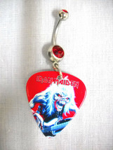 Iron Maiden Eddie Steve Harris Fear Of The Dark Live Guitar Pick Red Belly Ring - $5.99