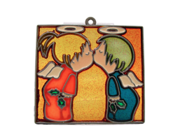 Angels with Wings Sweet Kiss Acrylic Suncatcher Ornament Hanging Decor 3.5x3&quot; - $14.47