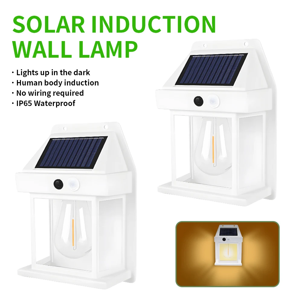 Solar Tungsten Night Lamp Intelligent Motion Sensor Wall Lamp 3 Lighting Modes - $7.93