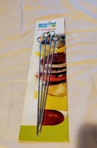 4 Pc Metal BBQ Stainless Steel Skewers Cooking Barbecue Kebab Grill Sticks - $8.54