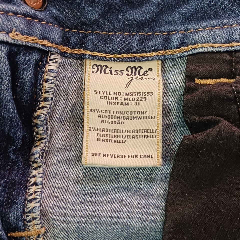 Miss Me MS5151S53 Women's Blue Cotton Mid-Rise Skinny Jeans Size 30 (30×32) Item image 5