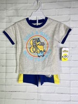 The Minions Girls 2 Piece Shorts and Top T-Shirt Outfit Set Gray Girls 3T NEW - £12.65 GBP