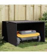 vidaXL Robot Mower Garage Black PE rattan, powder-coated steel, PP board - $217.71 CAD
