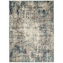 2&#39; X 3&#39; Ivory Blue and Gray Abstract Power Loom Area Rug - $1,322.34 MXN