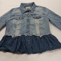 Knox Rose RN#17730 Women’s Blue Full Button Denim Jacket Pleated Buttom Size XS image 14