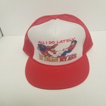 Vintage &quot;All I Do Lately Is Drag My Ass&quot; Donkey Novelty Snapback Trucker Hat - £15.60 GBP