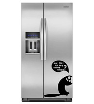 ( 31&#39;&#39; x 25&#39;&#39;) Vinyl Fridge Decal Cute Hungry Cat / Kitty with Quote Ask... - £23.98 GBP