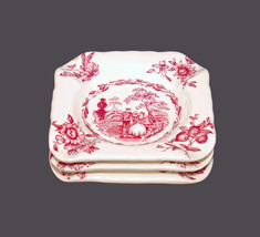 Three Masons Watteau Pink Transferware square ashtrays made in England. Flaw. - £50.53 GBP