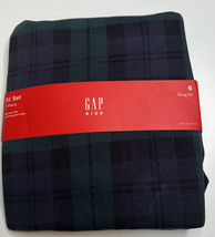 Gap Kids NWT  Snug fit Girls 6 black￼ Green Flannel long sleeve pant pj set T3 - $18.32