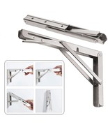 1pc Wall Mounted Folding Brackets 12inch Stainless Steel Hanging Bracket - £14.02 GBP
