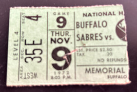 Buffalo Sabres Nov  9 1972 Ticket Stub vs California  0-0 Roger Crozier ... - $21.95
