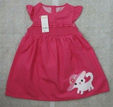 Gymboree Girl`s Dress 3T A-Line Polka Dot Kitten in Hat Pink 100% Cotton New - £27.51 GBP