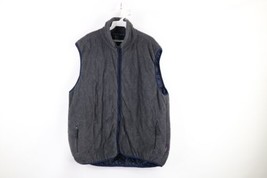 Vintage 90s Nautica Mens Large Spell Out Quilted Fleece Full Zip Vest Jacket USA - £46.42 GBP
