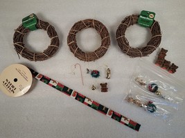 3 Mini 6” Craft Twig Grapevine Wood Wreath w/ Christmas Ornaments Sets &amp;... - £3.86 GBP