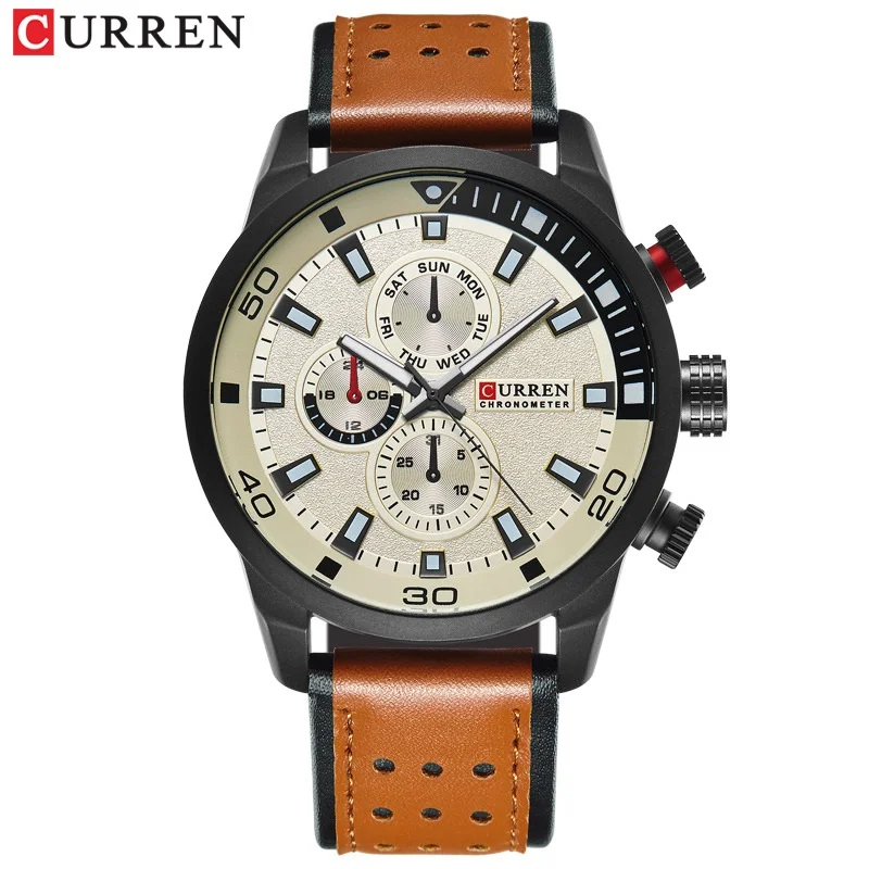 CURREN 2018 New  Fashion og    High Quality Leather Strap Wristwatch Montre Homm - £100.10 GBP