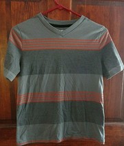 Boys size M medium Hawk dress t-shirt gray striped - £7.81 GBP