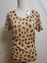 Escada Sheer Sparkle Leopard Print Beige Brown Vintage Shirt Blouse Top ... - $24.95